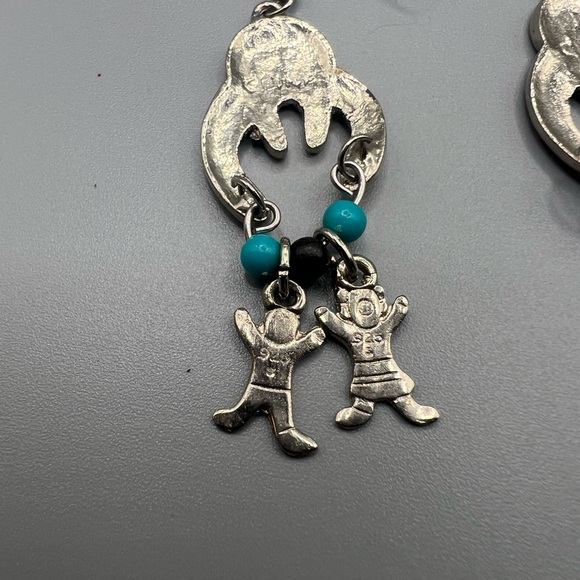 Vtg Storyteller Hook Earrings Sterling Silver  Native American - Picture 3 of 5
